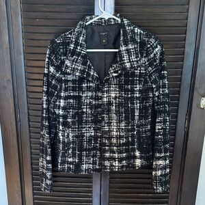 Ann Taylor Black and White Textured Blazer